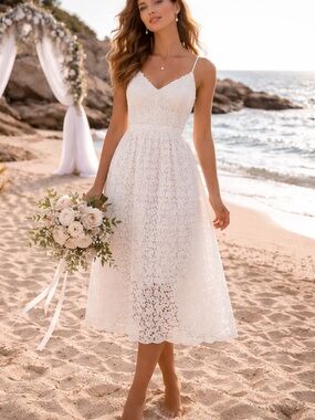 navy blue dress for baby girl Floral Lace Midi Dress